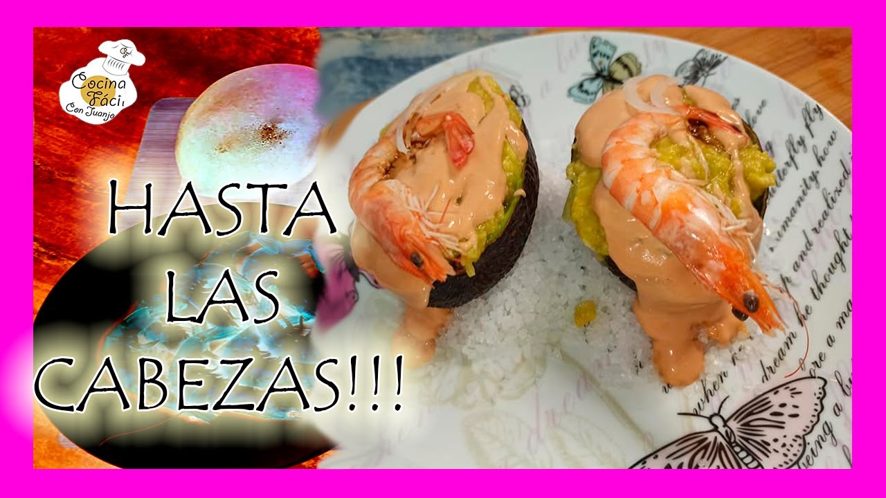 aguacate con langostinos y salsa rosa