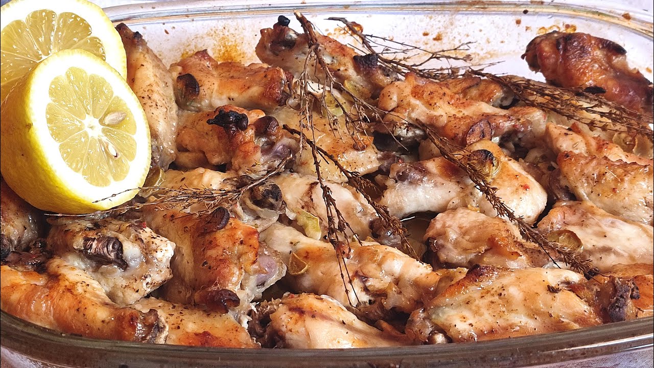 alitas de pollo con limon al horno