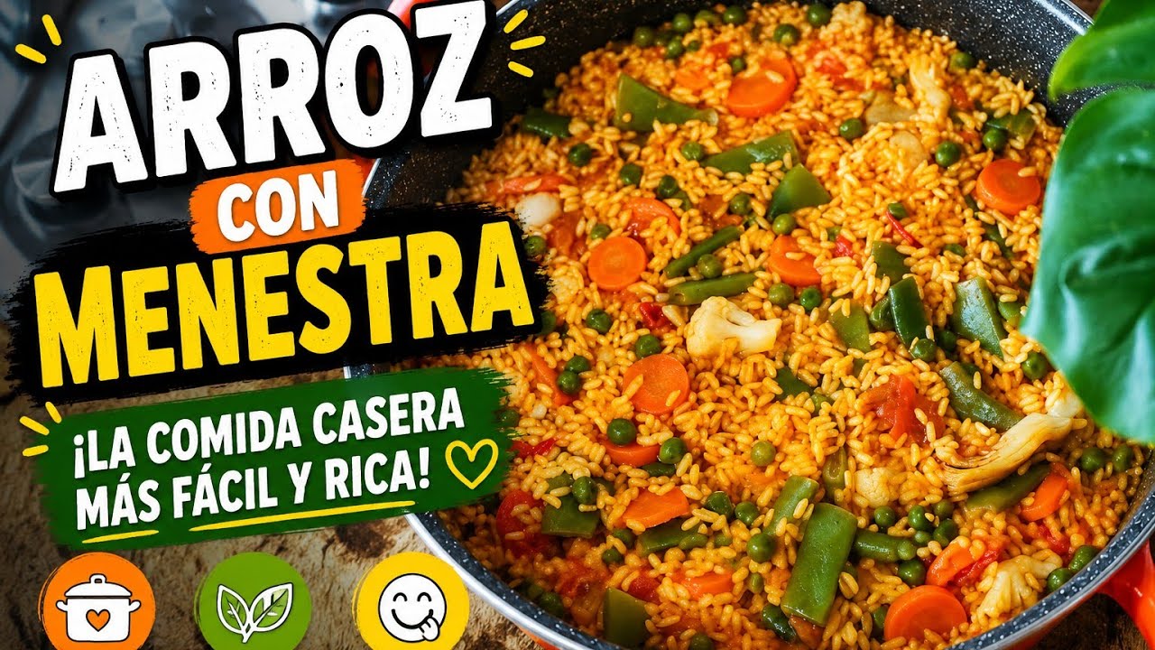 arroz con menestra de verduras de bote