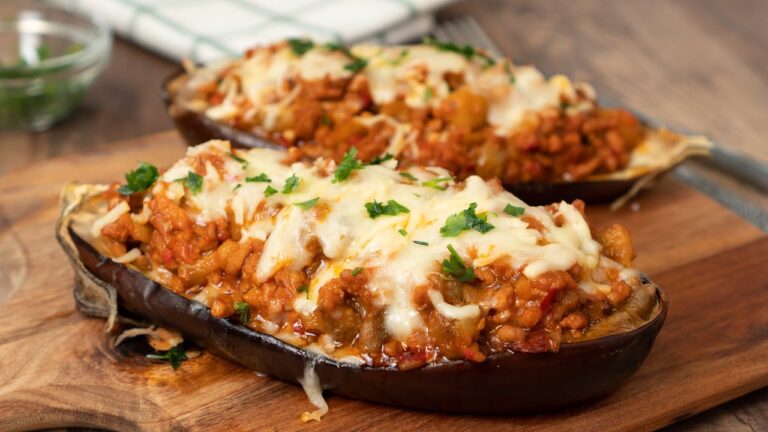 berenjenas rellenas de carne picada y tomate
