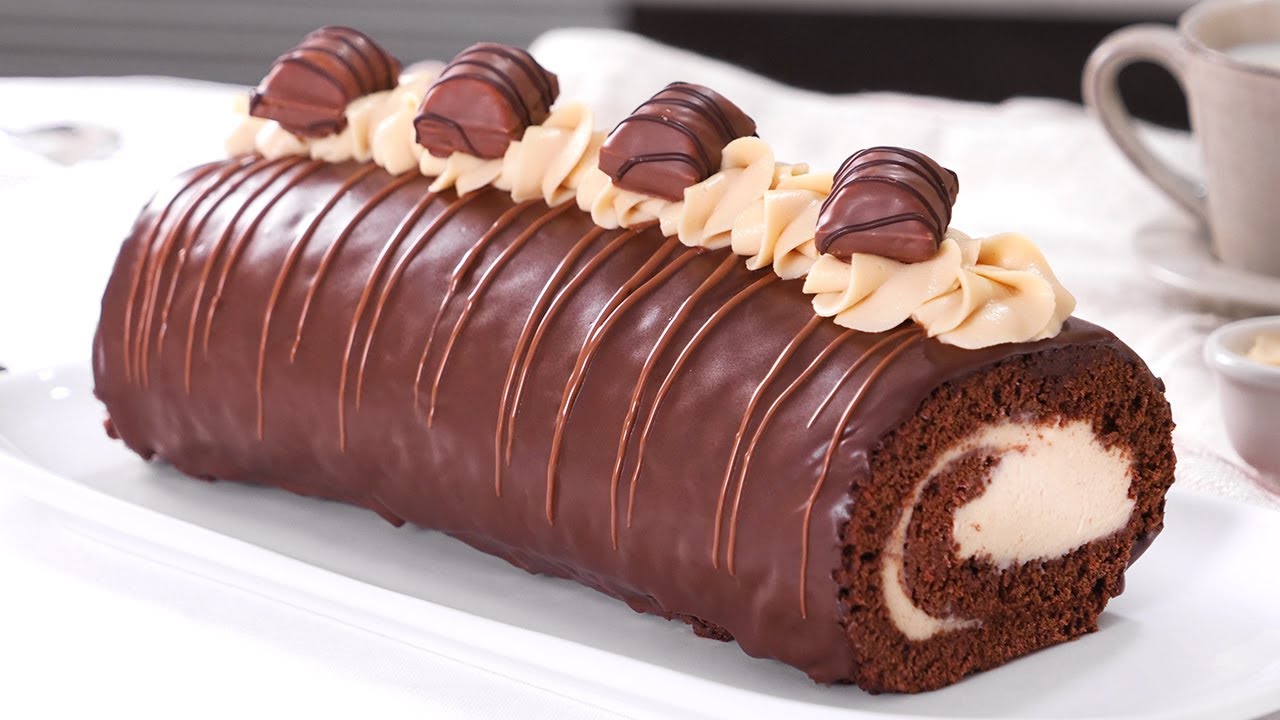 brazo de gitano relleno de chocolate