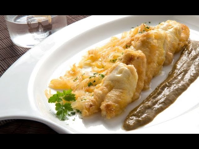 cocochas de bacalao rebozadas en salsa