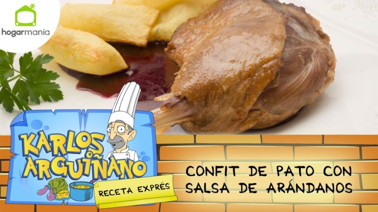 confit de pato con salsa de arandanos