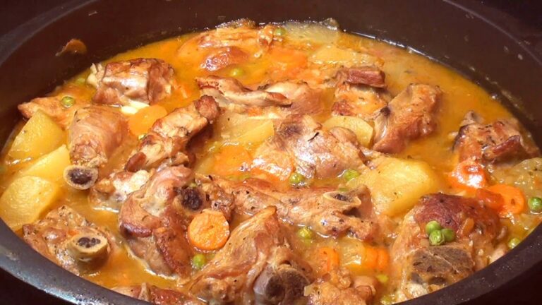 cordero guisado con patatas en olla express