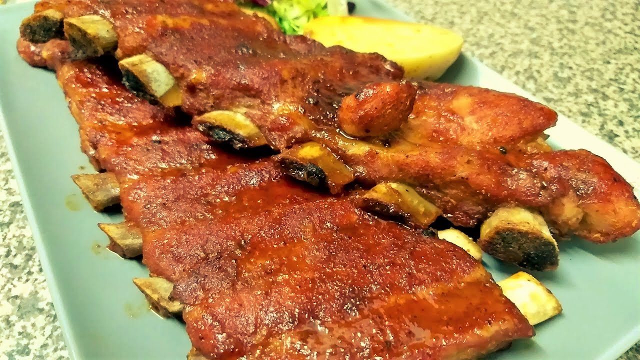costillas a la barbacoa y miel