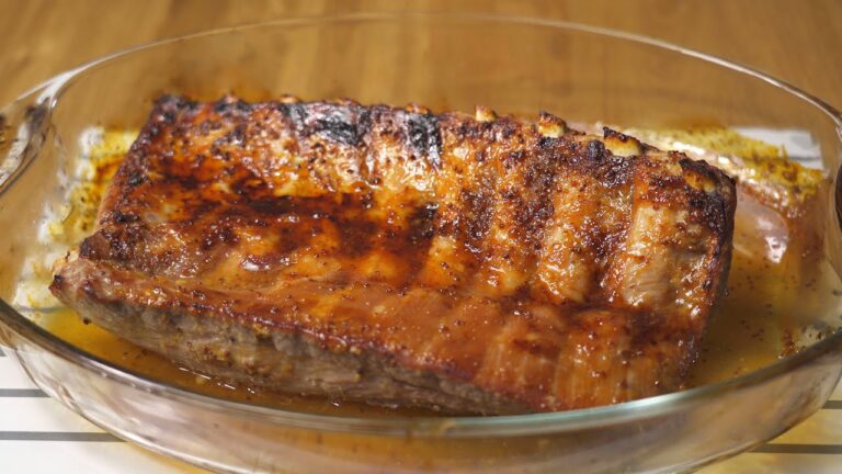 costillas con miel y mostaza al horno