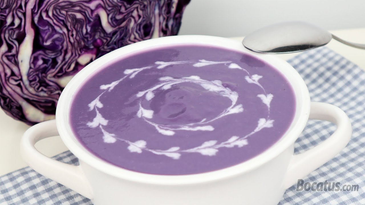 crema de col lombarda y manzana