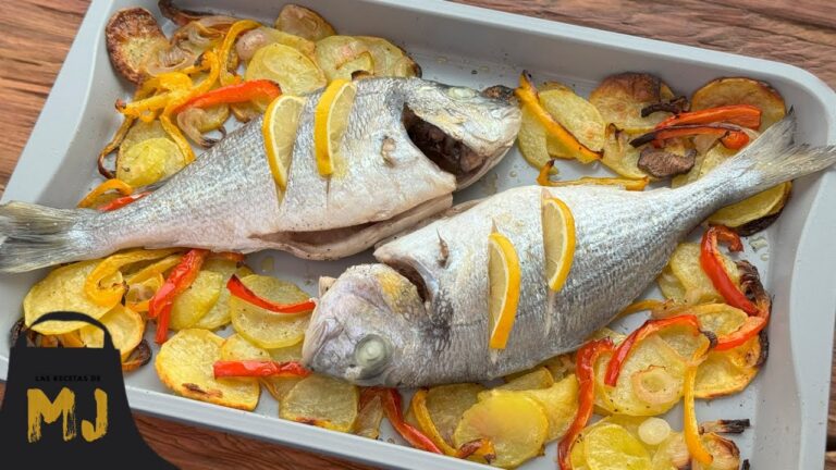 dorada al horno con patatas y vino blanco