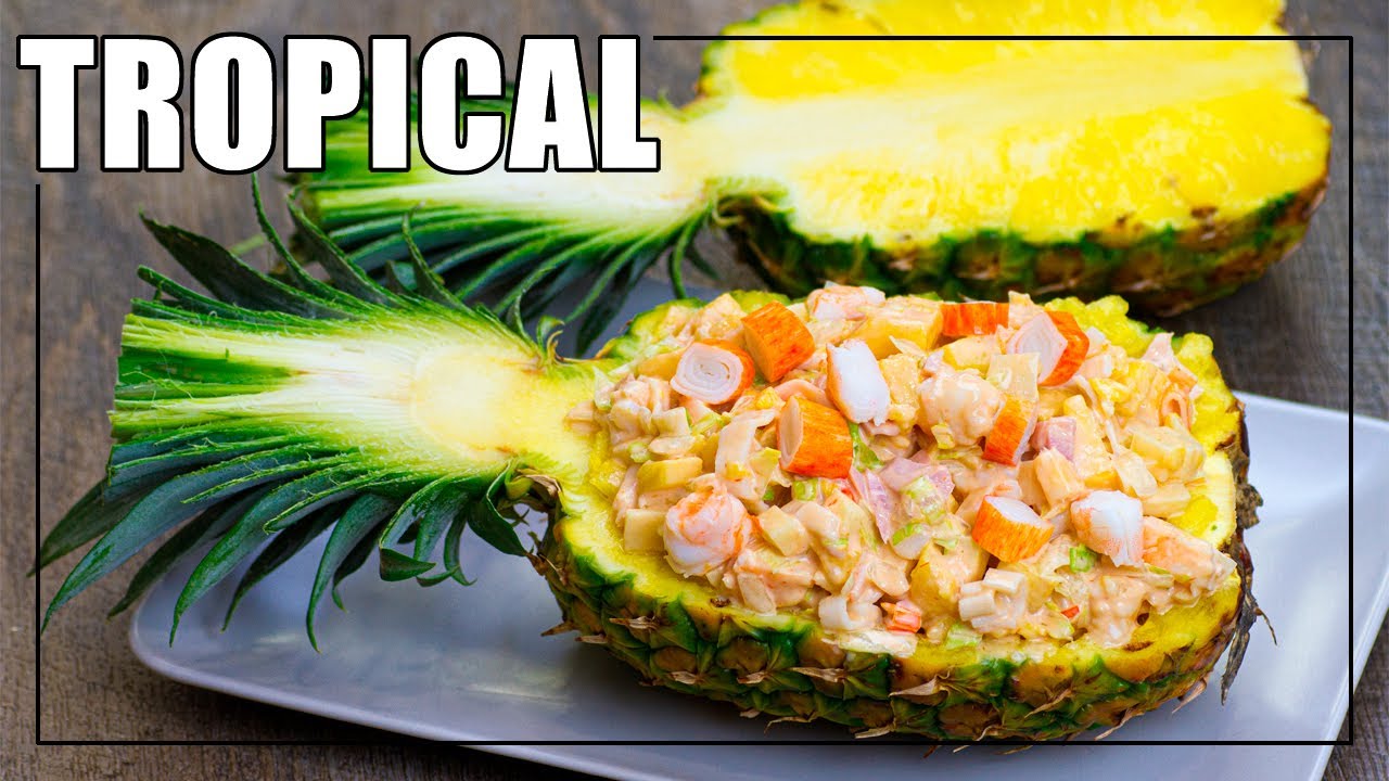 ensalada con salsa rosa y piña