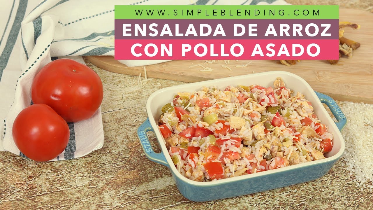 ensalada de arroz con pollo y lechuga