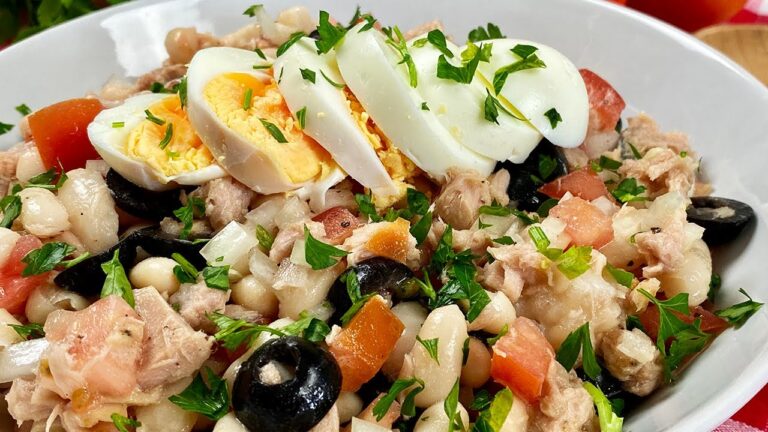 ensalada de habichuelas blancas con atun