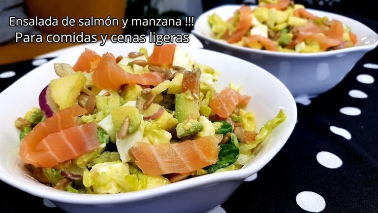 ensalada de pasta con salmón ahumado y manzana