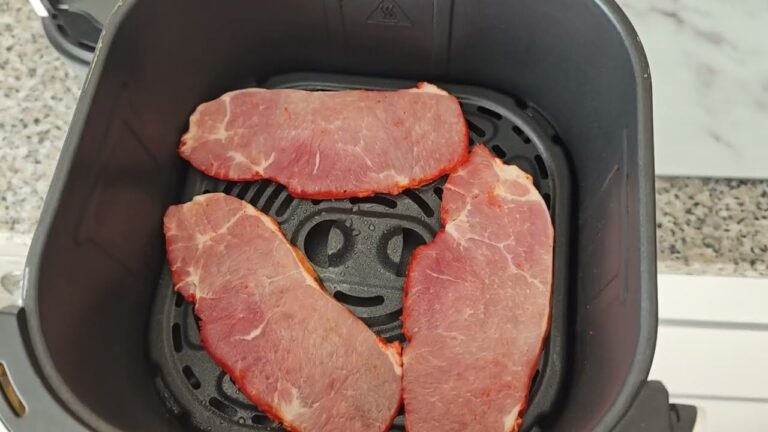 filetes de lomo de cerdo en freidora de aire