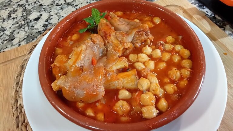 garbanzos con manitas de cerdo en olla express