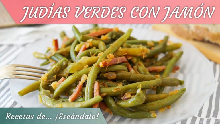 judías verdes de bote con jamón y huevo