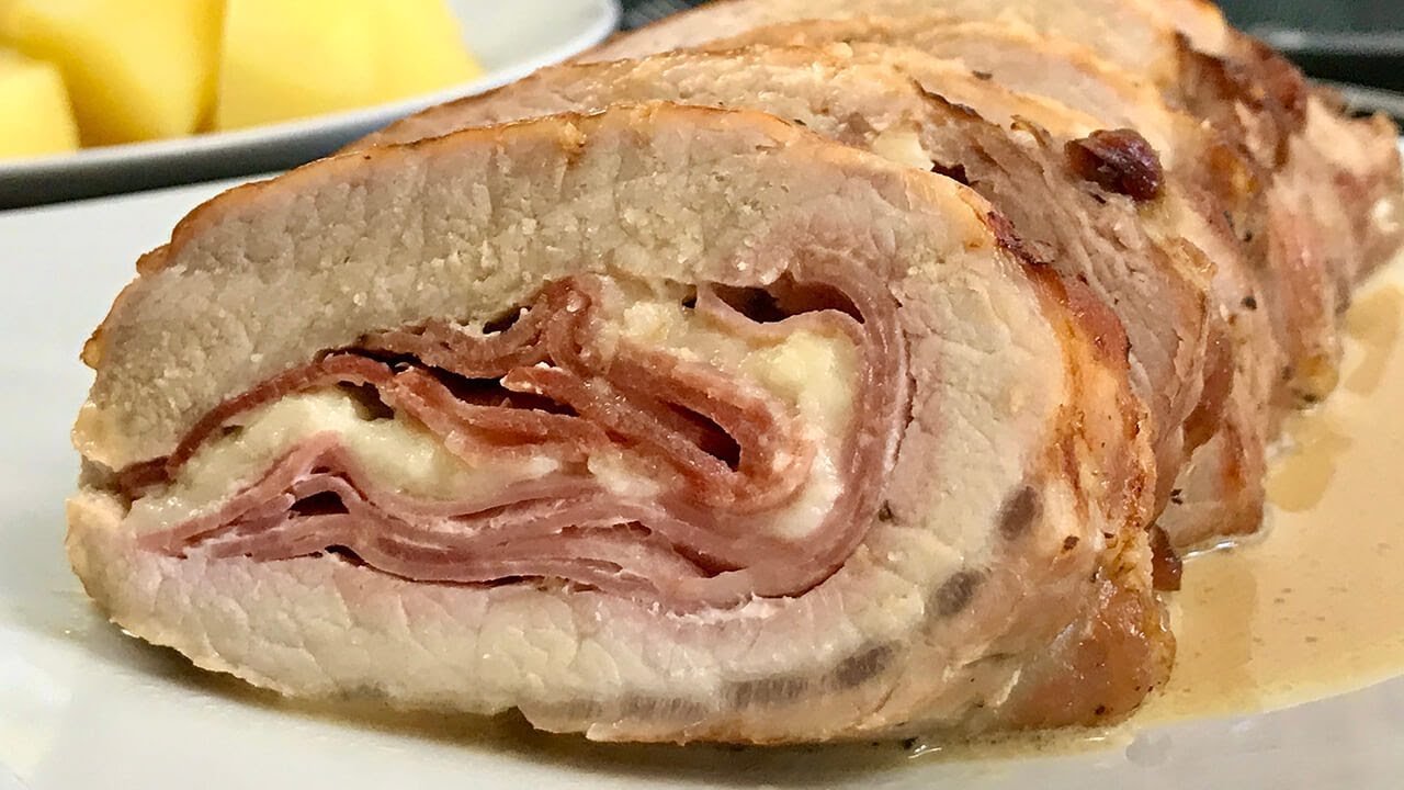 lomo de cerdo relleno de bacon y queso