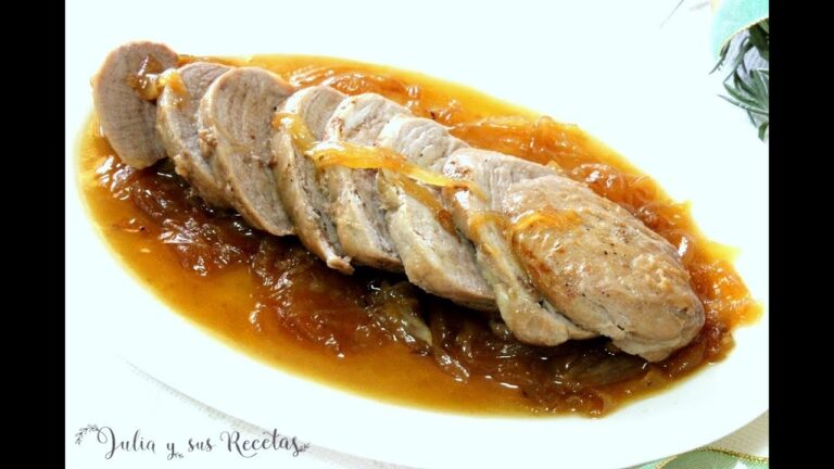medallones de solomillo con cebolla caramelizada