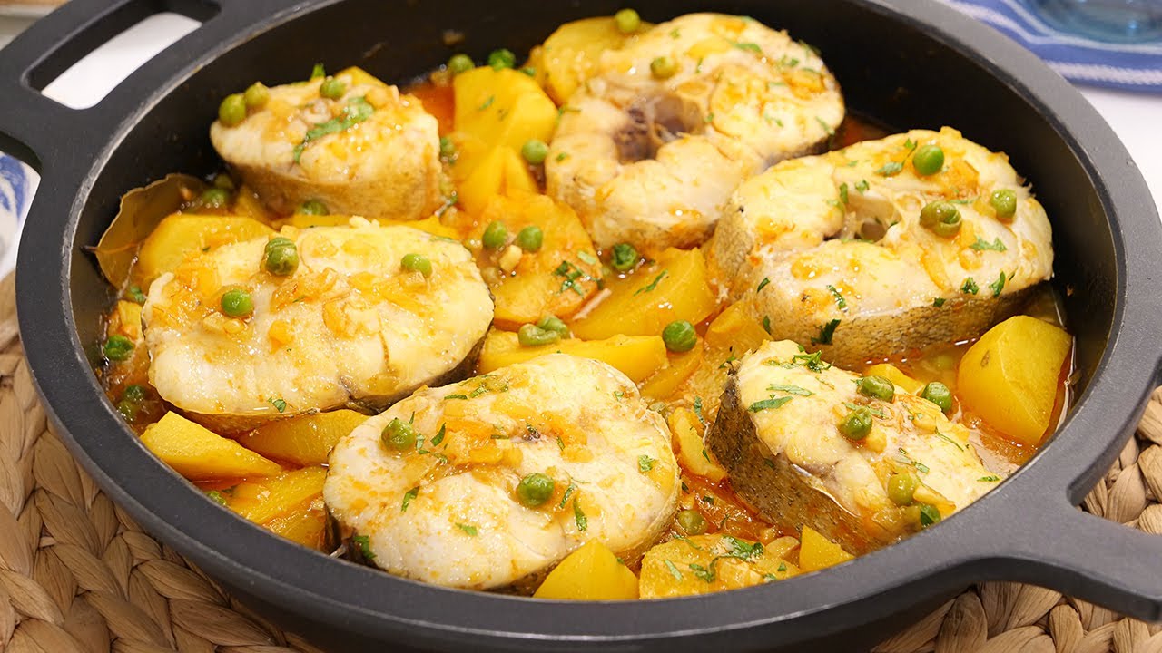 merluza en salsa verde con patatas y huevo