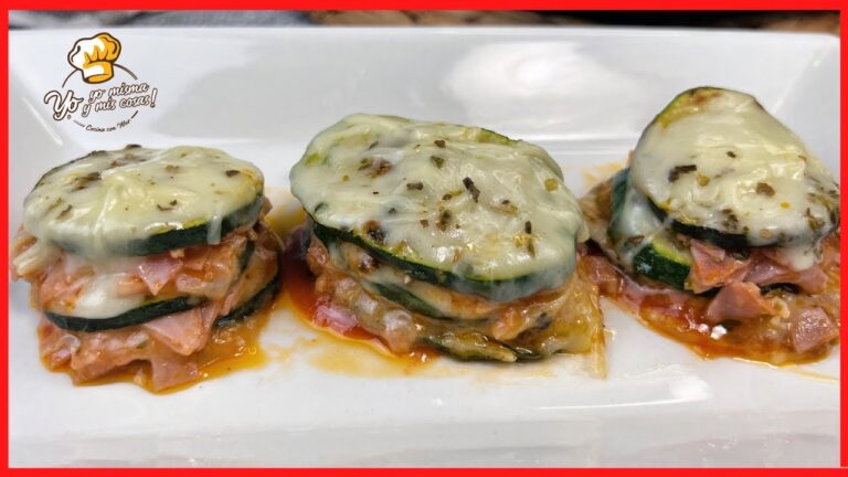 milhojas de calabacín con jamón york y queso