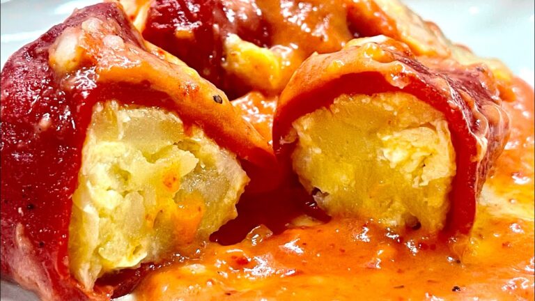 pimientos del piquillo rellenos de tortilla de patatas