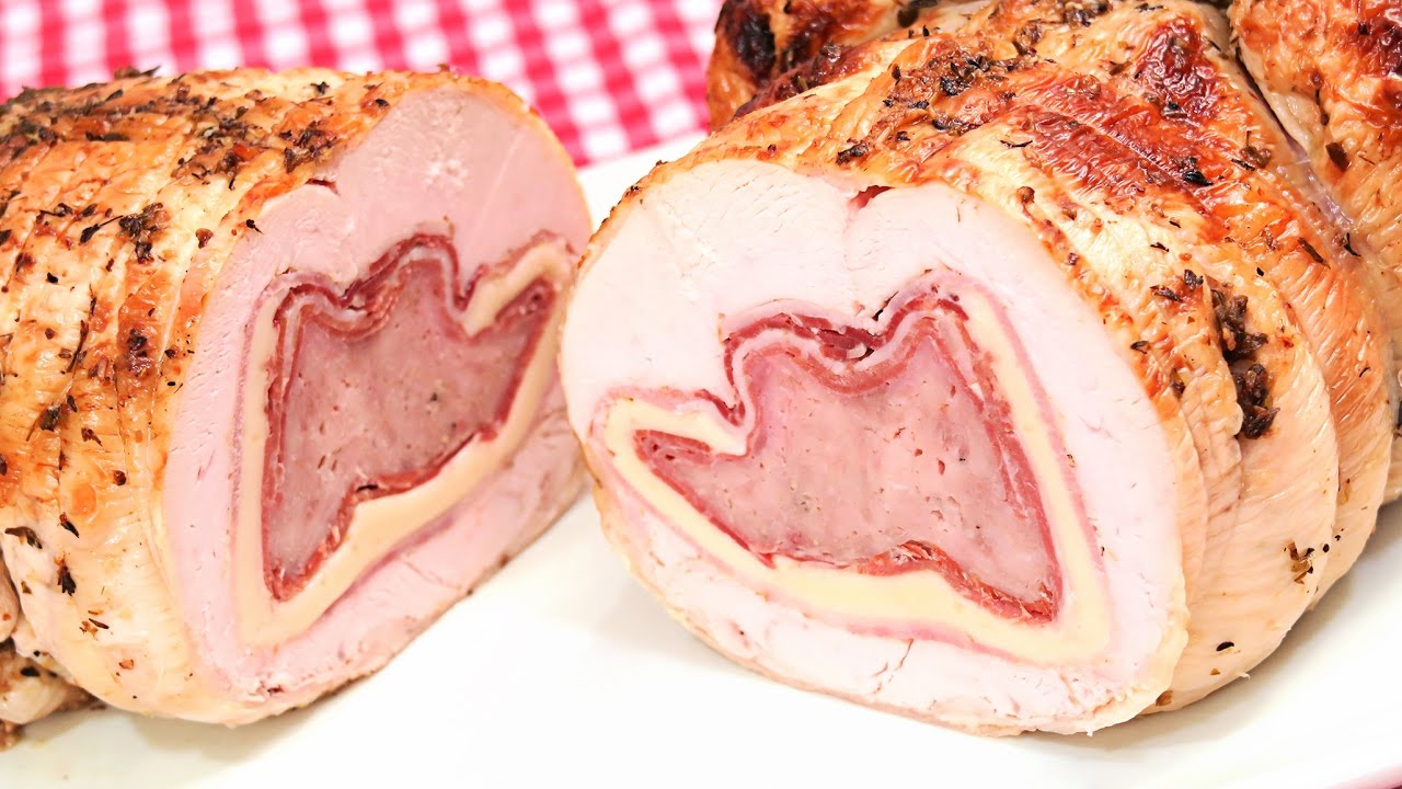 pollo relleno de bacon y queso