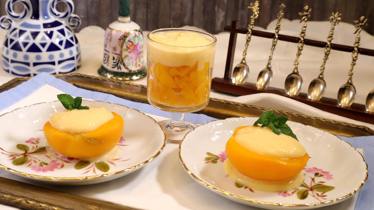 postre rápido con melocotón en almíbar