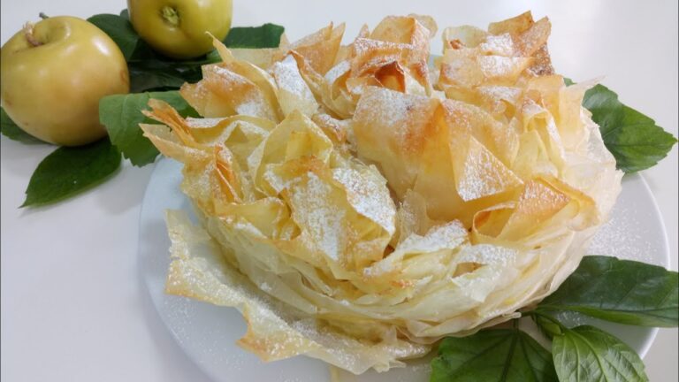 postres con pasta filo y manzana