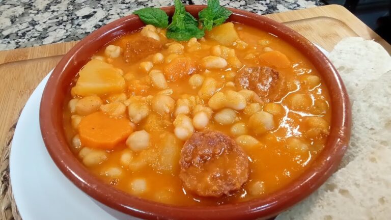 potaje de garbanzos y habichuelas blancas en la olla express