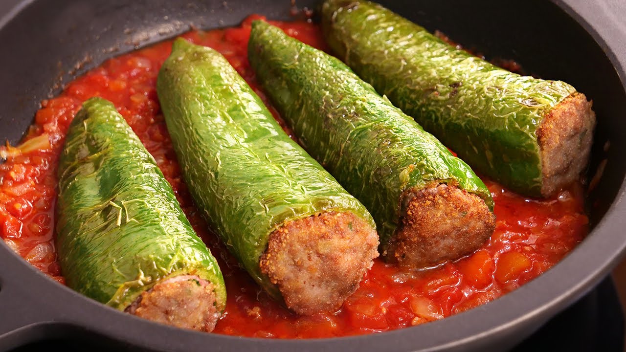 receta de pimientos verdes rellenos de carne