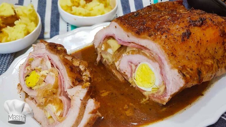 receta de redondo de cerdo relleno