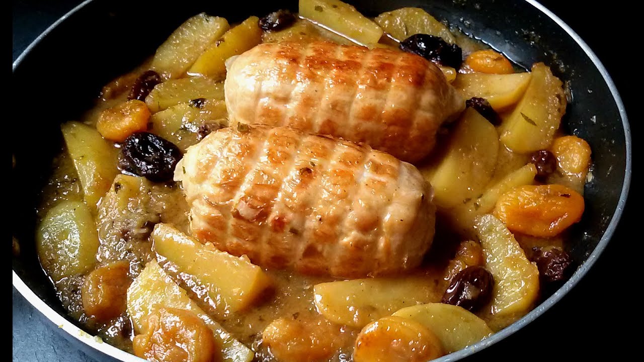 redondo de pollo relleno rustido en cazuela