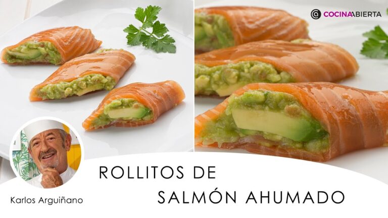 rollo de salmón ahumado aguacate y queso