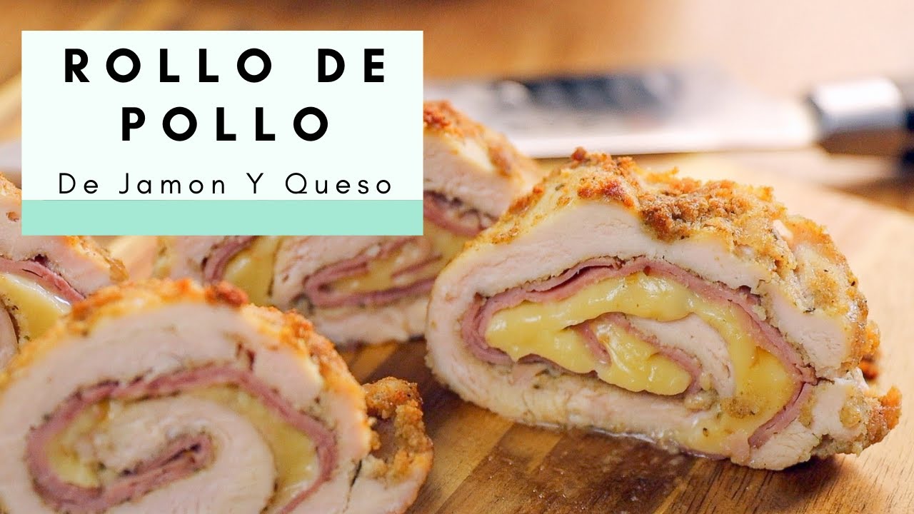 roti de pollo relleno de jamón y queso al horno