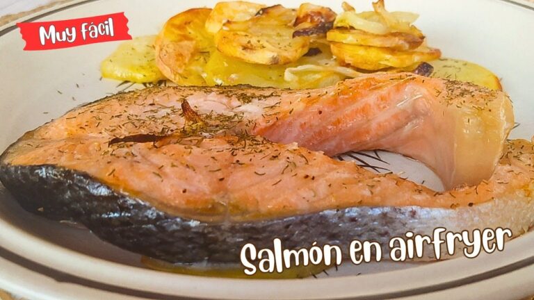 salmón con patatas en freidora de aire