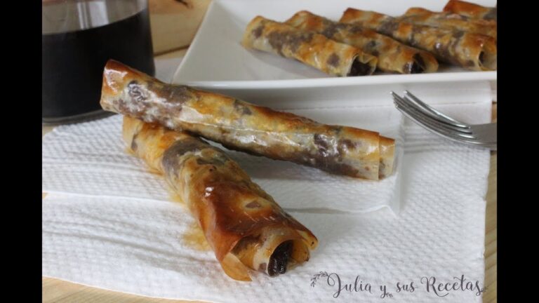 saquitos de morcilla y manzana con pasta filo