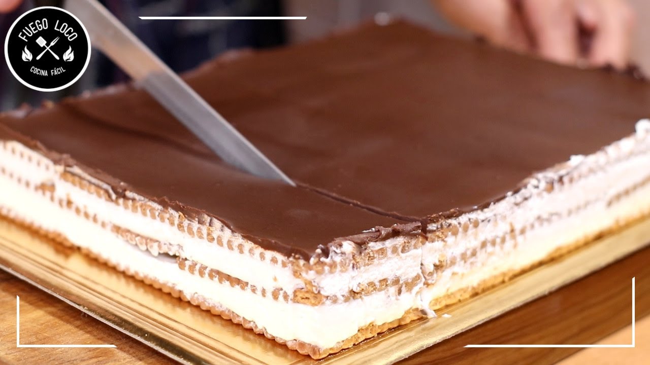 tarta de galletas nata y chocolate
