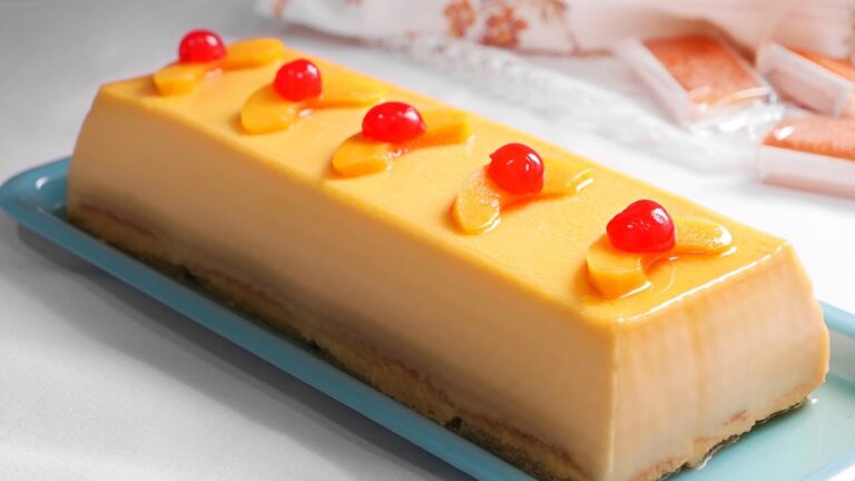 tarta de melocotón en almíbar sin horno
